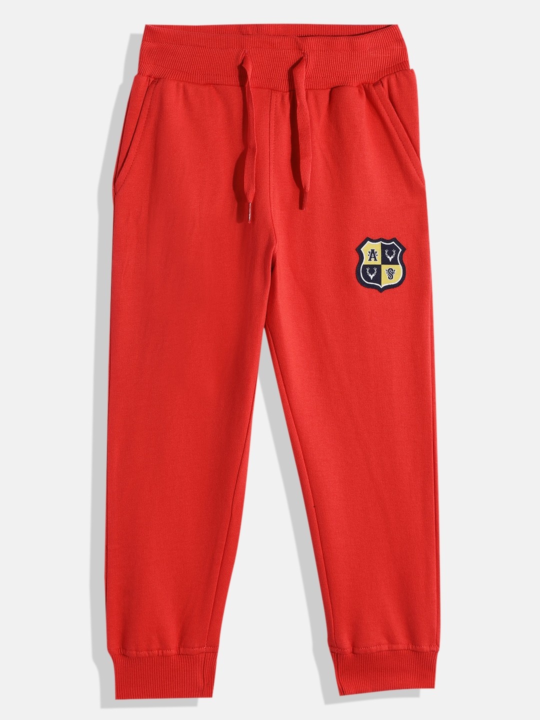 

Allen Solly Junior Boys Red Solid Pure Cotton Joggers