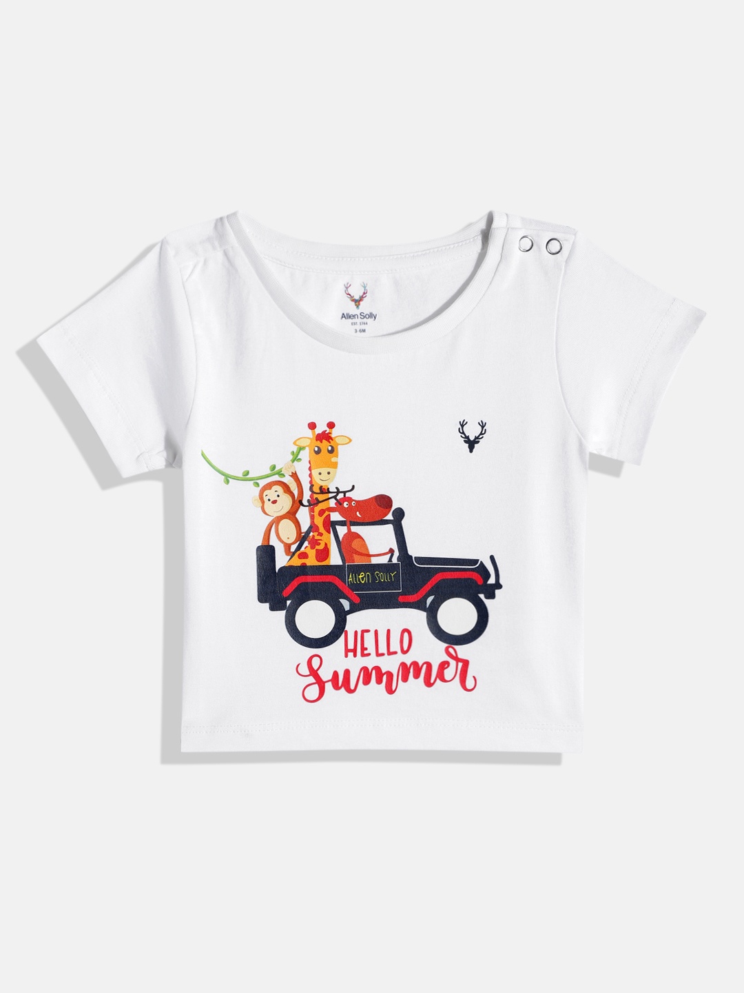 

Allen Solly Junior Infant Boys Printed Pure Cotton T-shirt, White