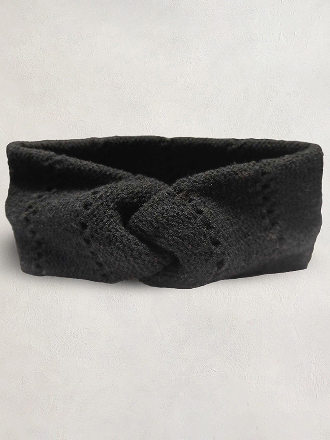 

Cherry Crumble Girls Black Solid Bandana Headband