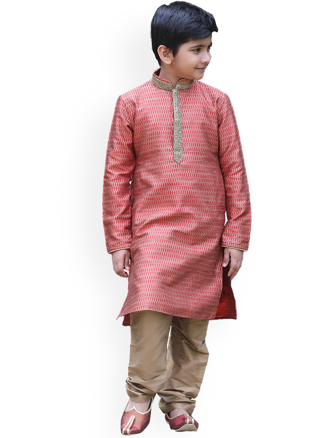

Manyavar Boys Red Ethnic Motifs Kurta with Pyjamas