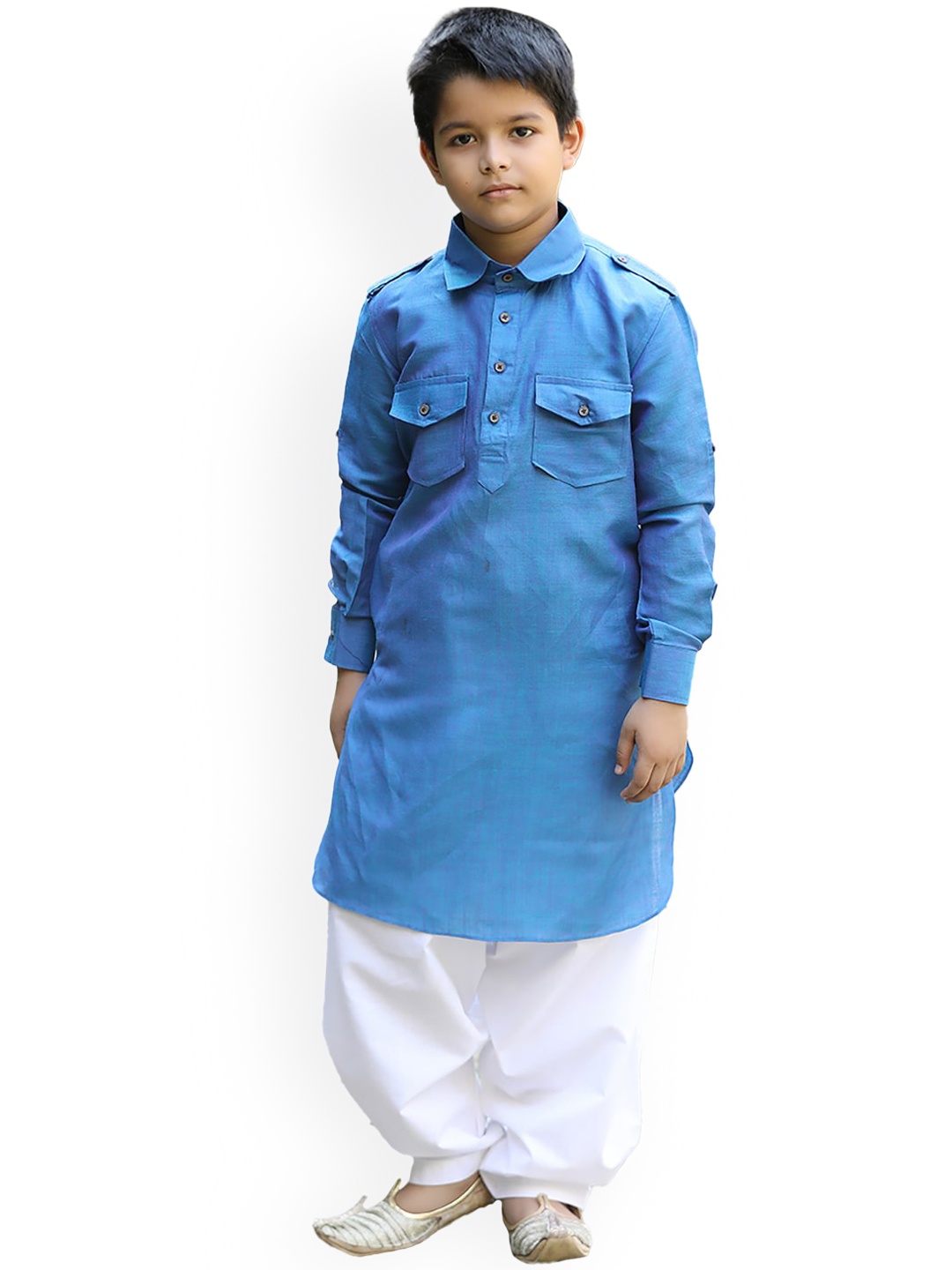 

Manyavar Boys Pathani Kurta with Salwar, Blue