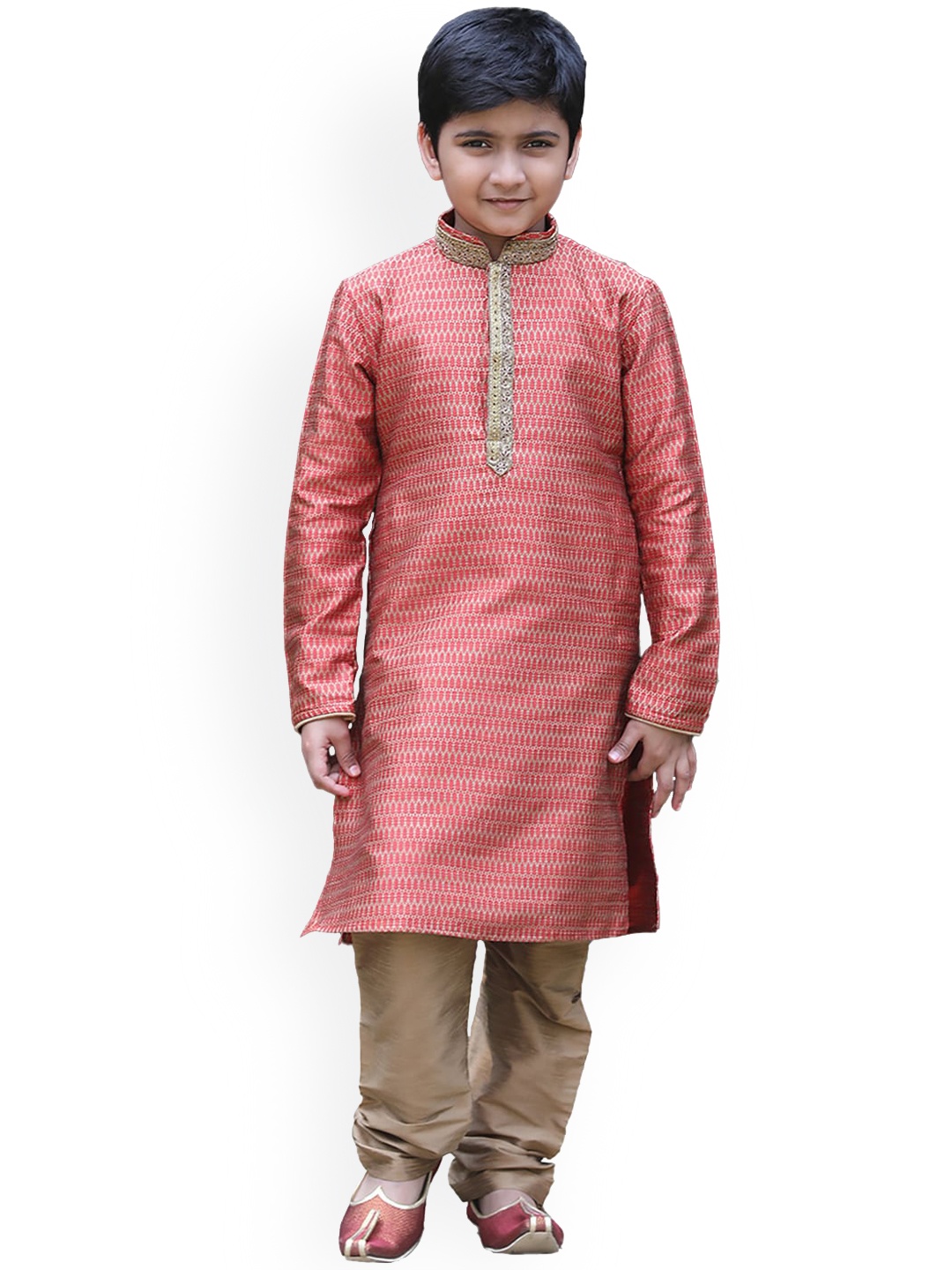 

Manyavar Boys Red Ethnic Motifs Kurta with Pyjamas