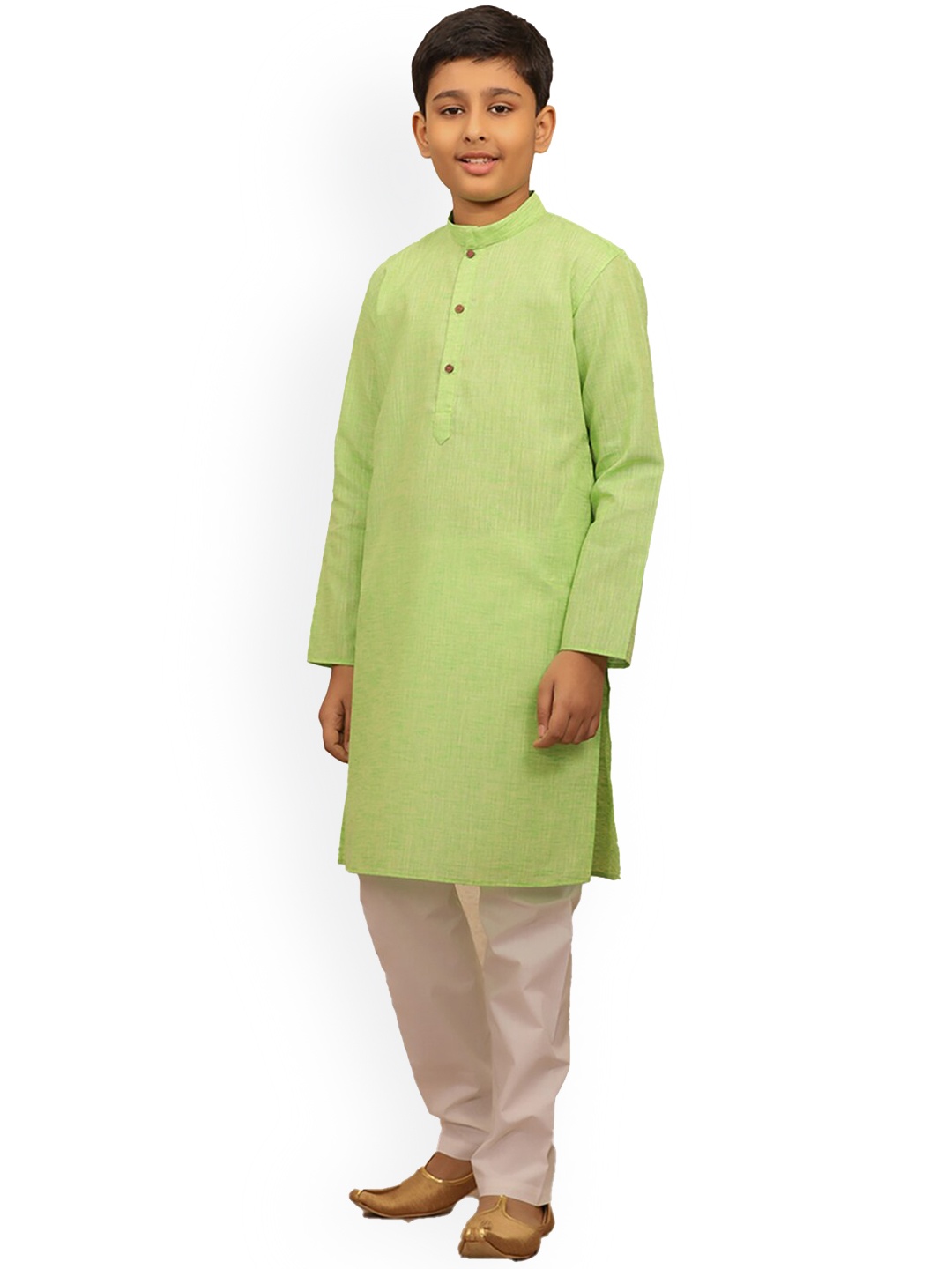 

Manyavar Boys A-Line Kurta Wth Pyjamas, Lime green