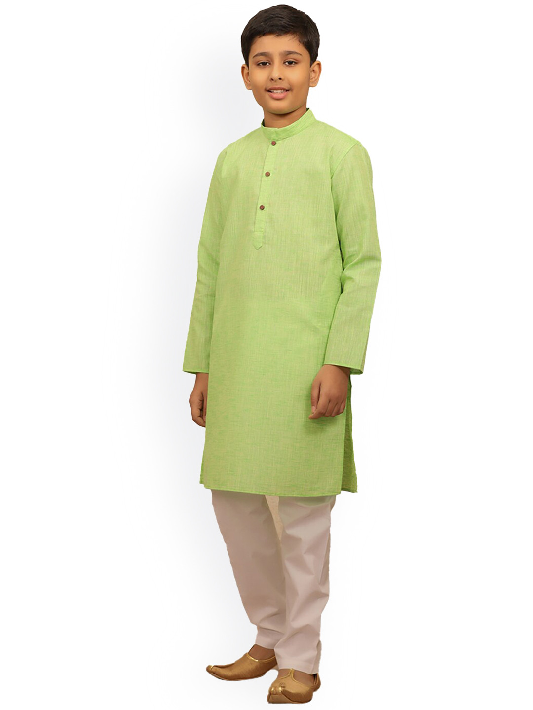 

Manyavar Boys Green Kurta with Pyjamas