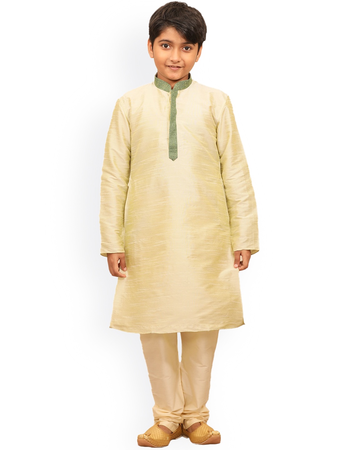 

Manyavar Boys Lime Green Kurta with Churidar
