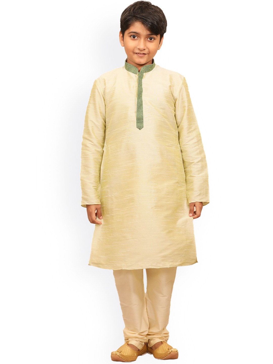

Manyavar Boys Kurta with Churidar, Lime green