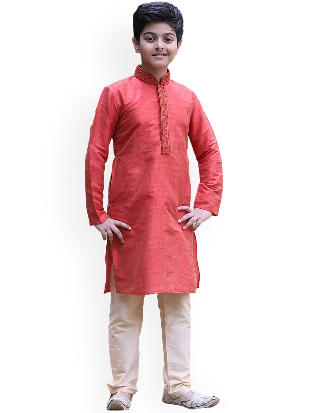 

Manyavar Boys Red Kurta with Churidar