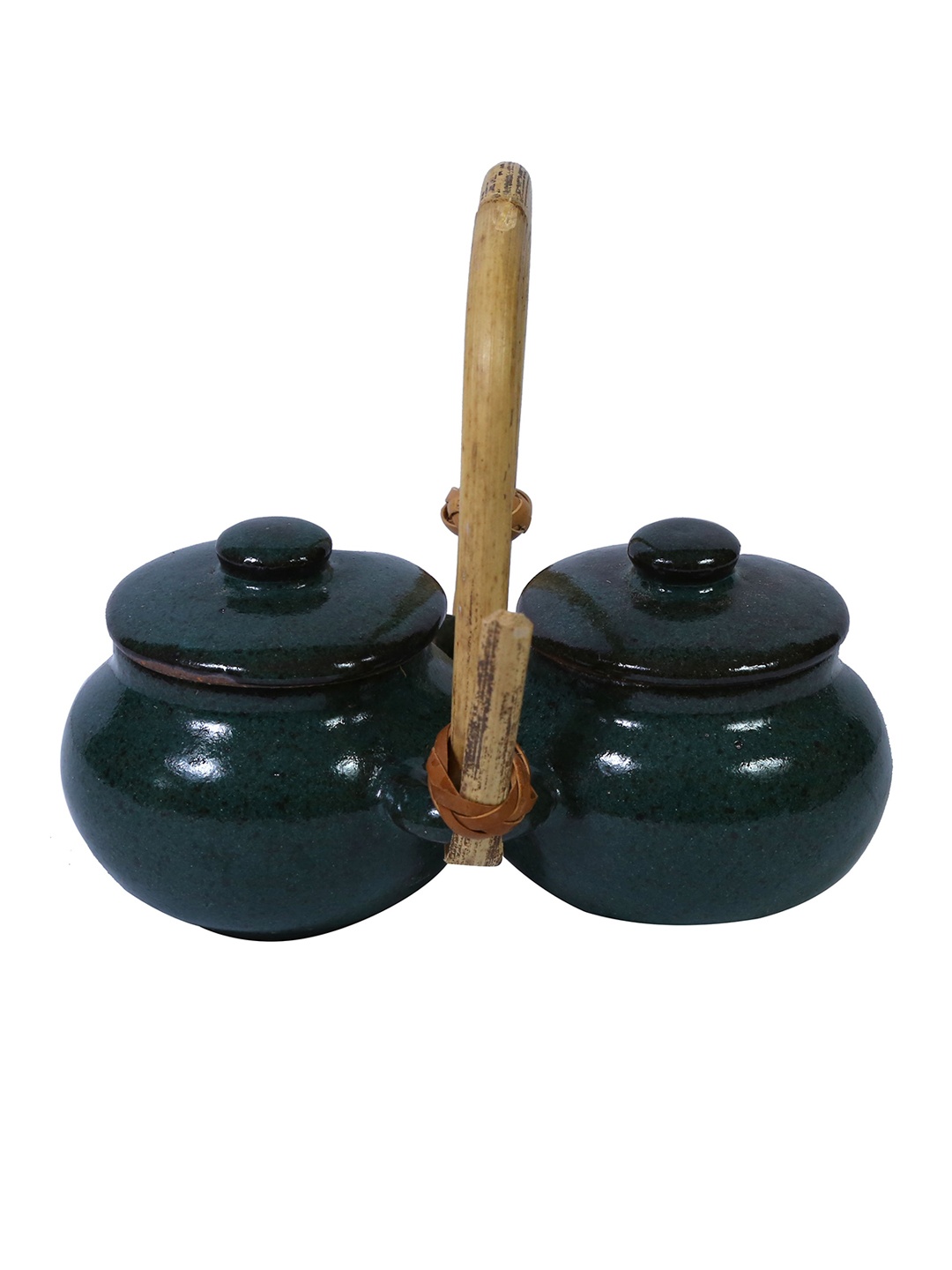 

nakshikathaa Green Solid Ceramic Salt & Pepper Set