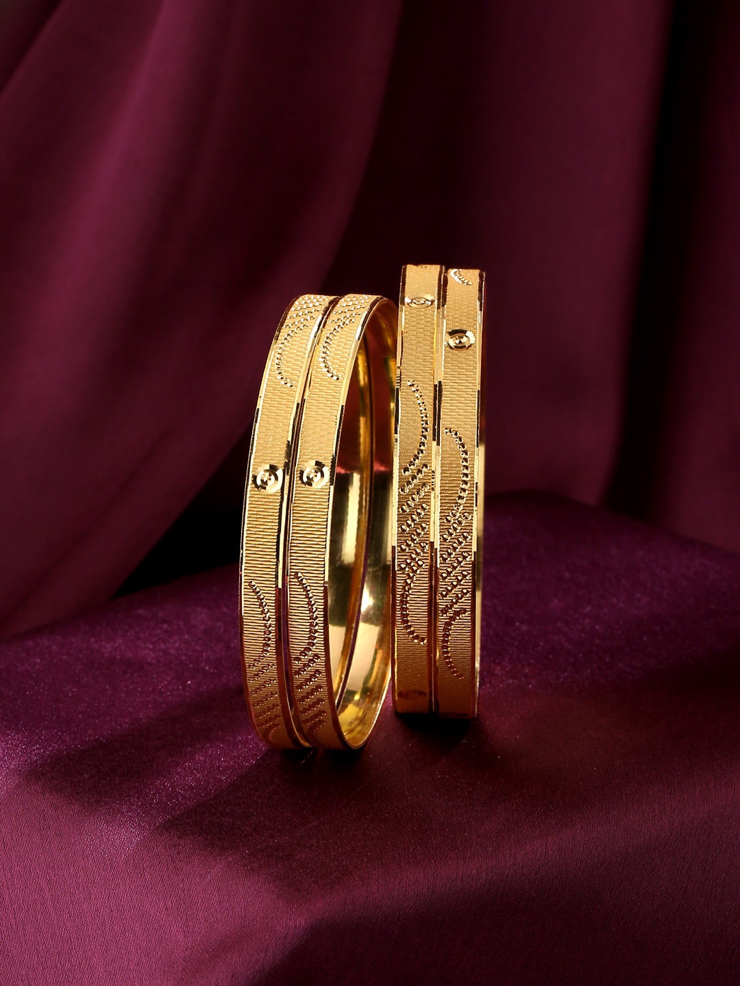 

VIRAASI Set Of 4 Gold-Plated Ethnic Bangles