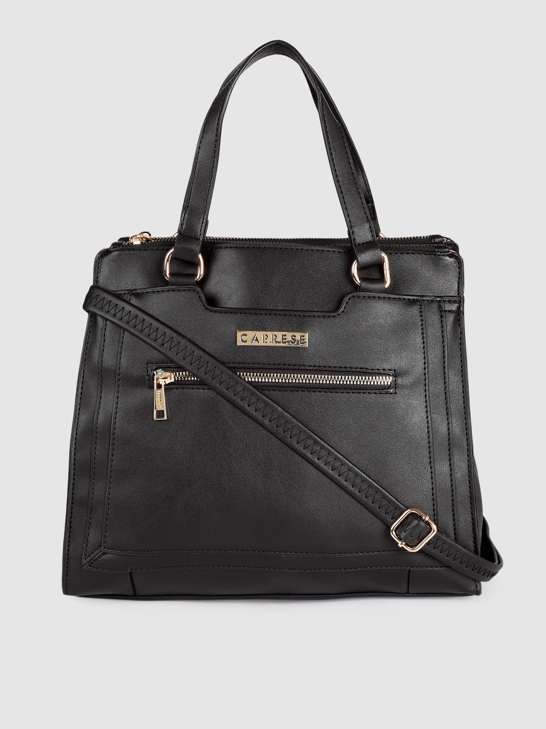 

Caprese Women Black Structured Handheld Bag