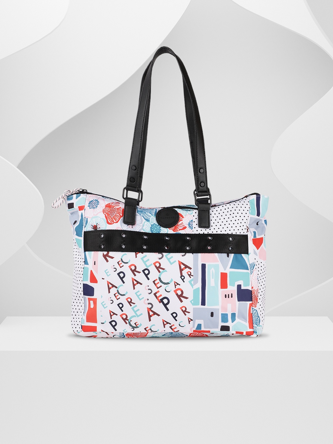 

Caprese Multicoloured Printed Laptop Shoulder Bag, Multi