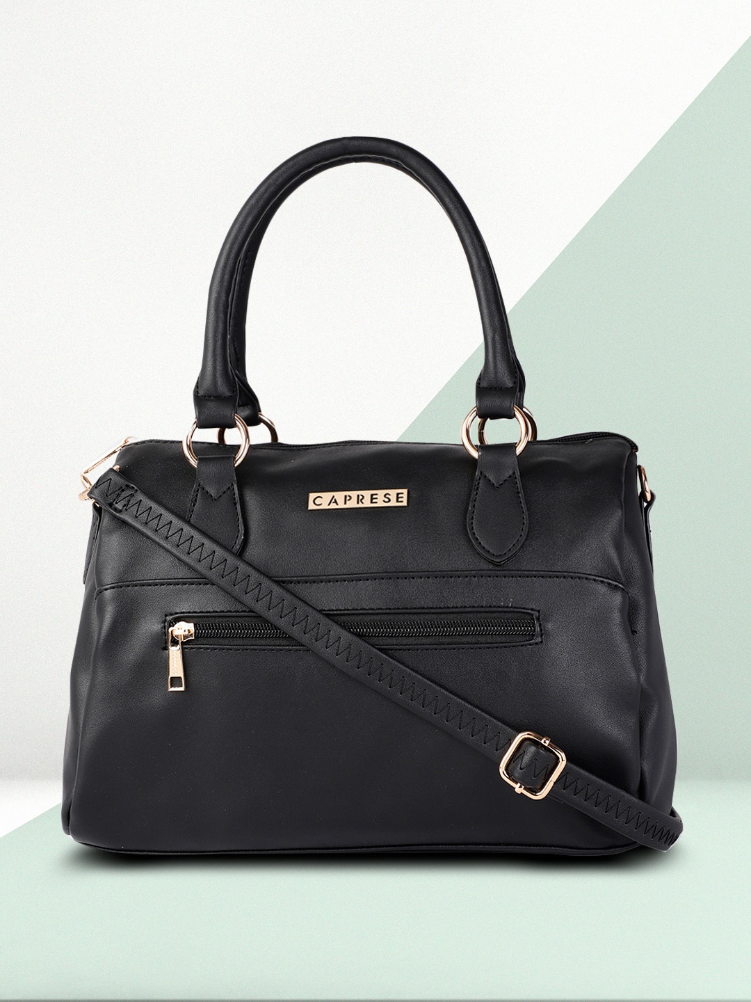 

Caprese Black Structured Handheld Bag