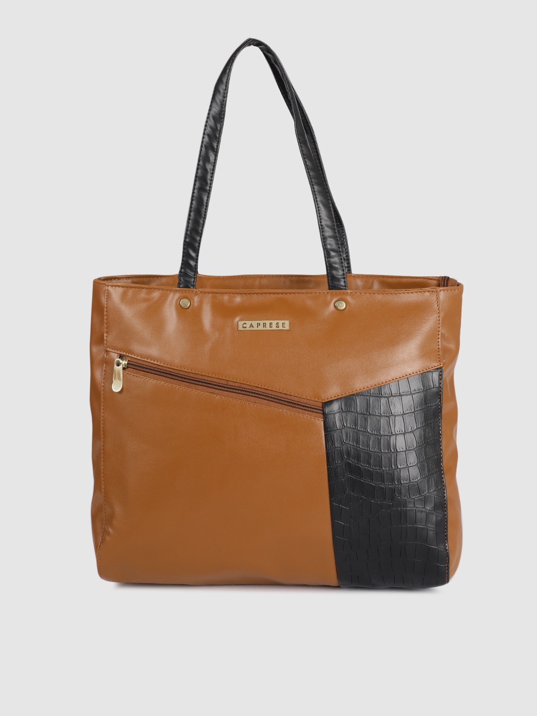 

Caprese Brown & Navy Blue Colourblocked Shoulder Bag