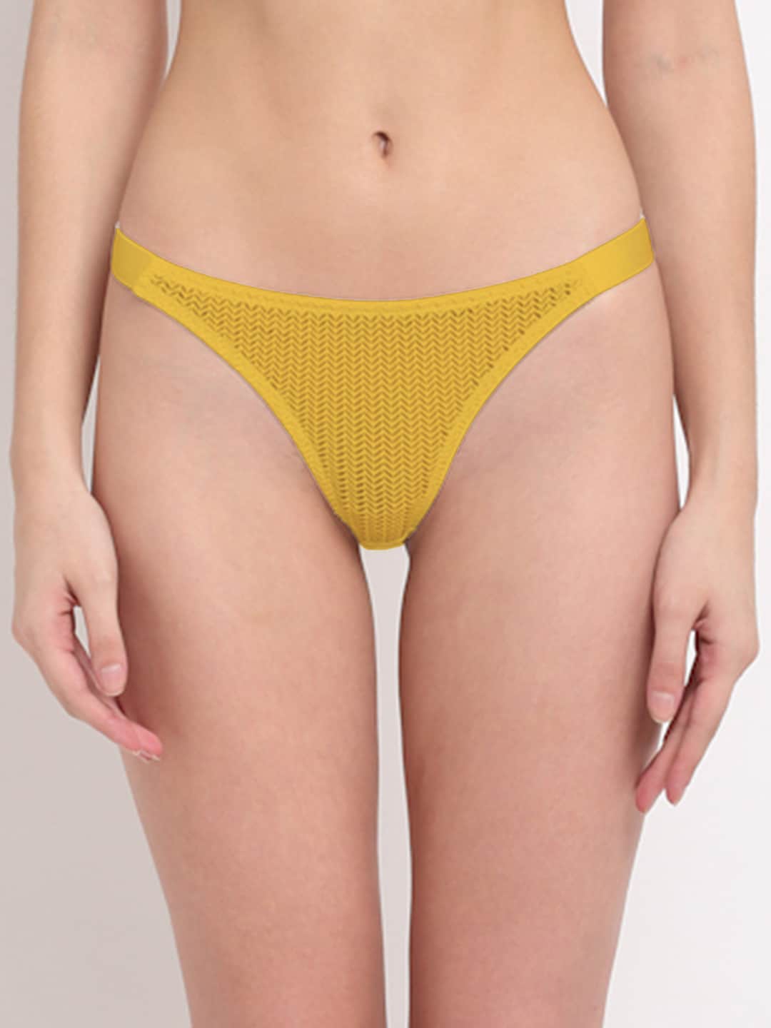 

EROTISSCH Women Mustard Self Design Thongs