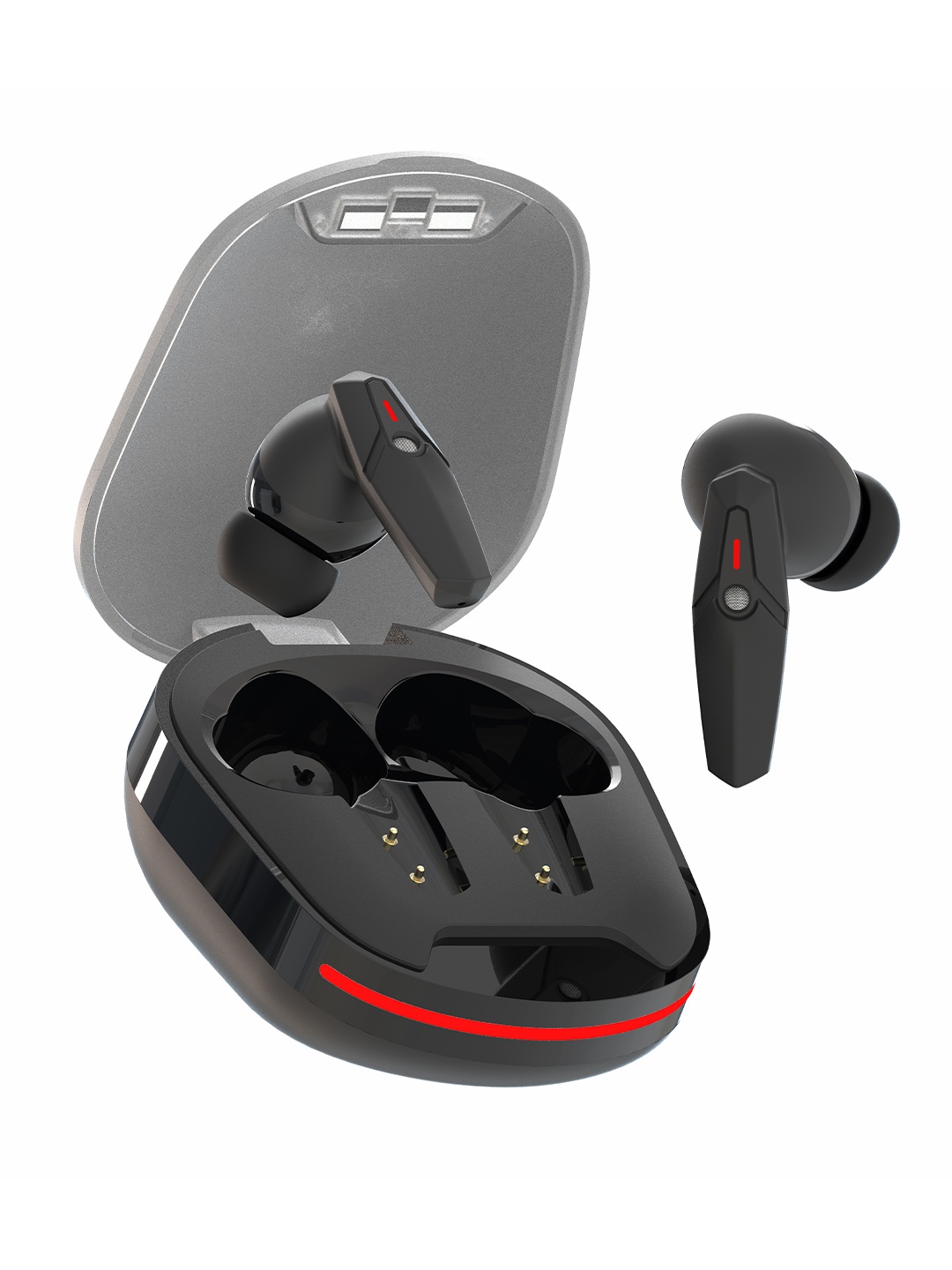 

Wings Black Phantom 105 Gaming TWS Earbuds with RGB LED Gaming Design.