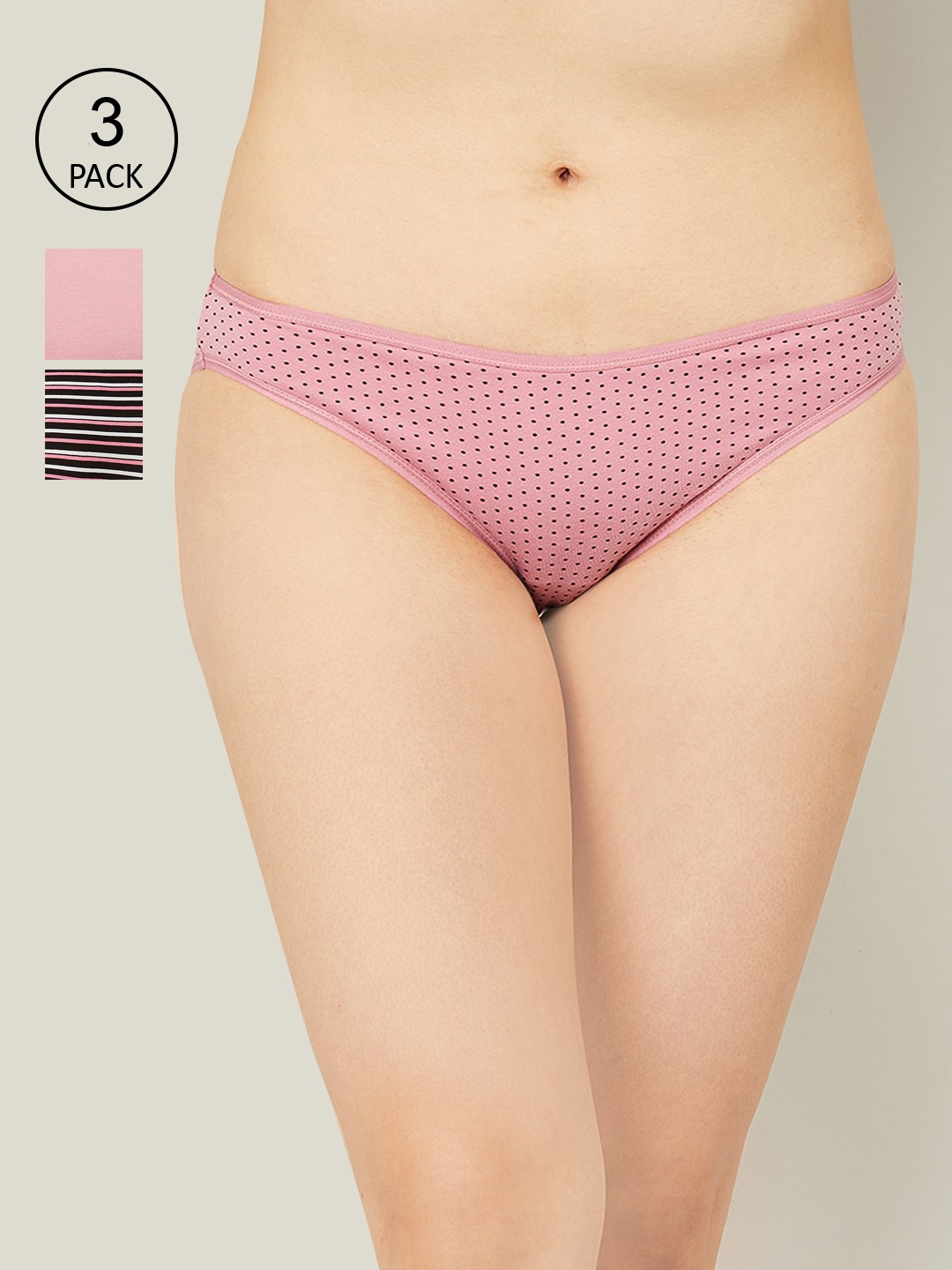 

Ginger by Lifestyle Pack of 3 Pink Hipster Briefs