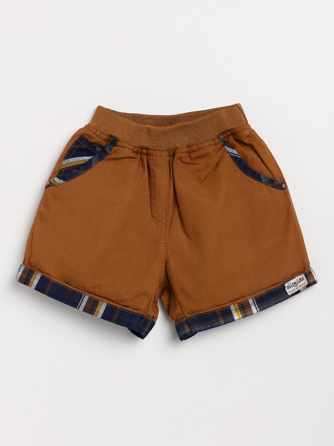 

Olio Kids Boys Brown Regular Fit Solid Cotton Shorts
