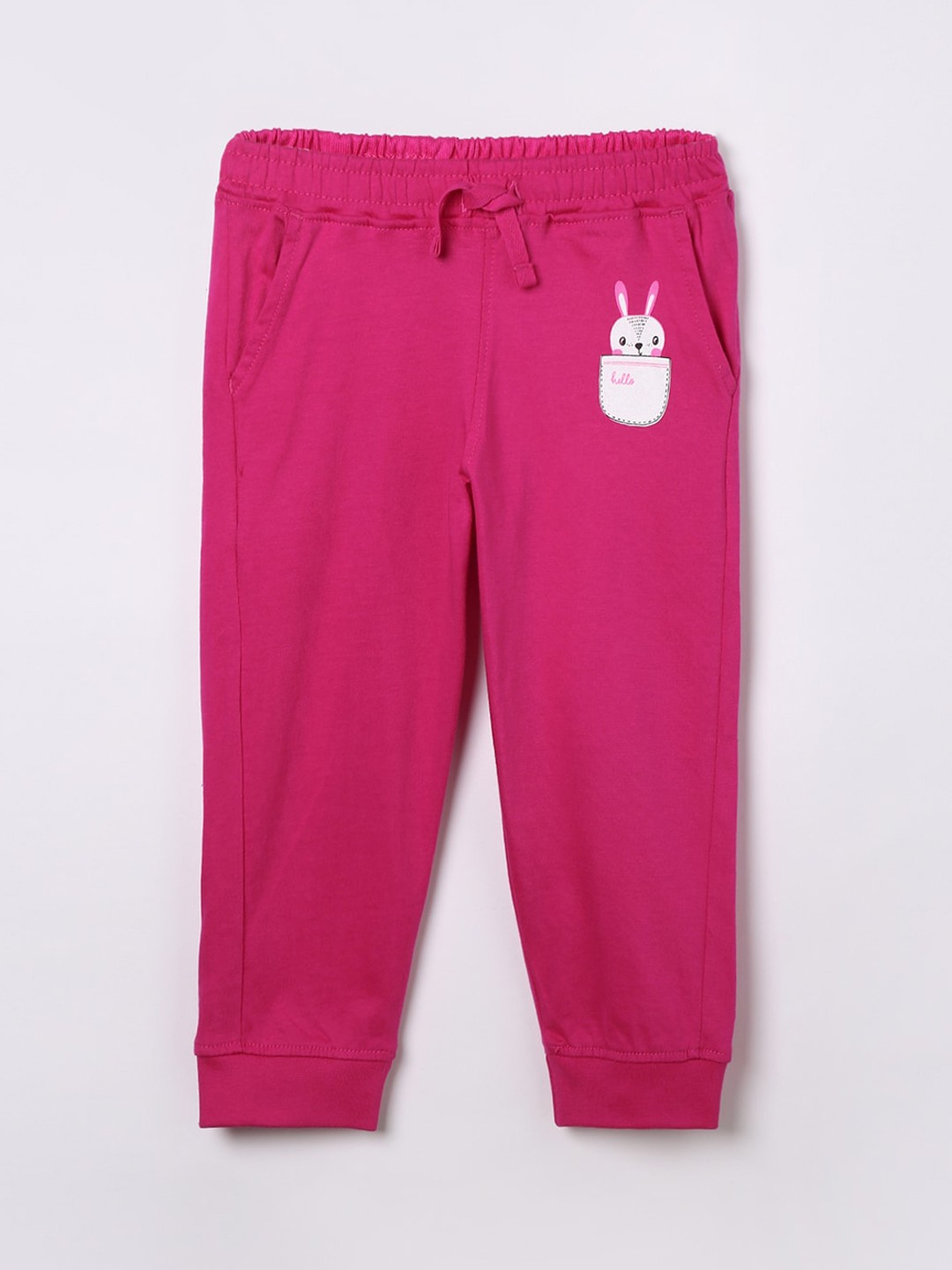 

Juniors by Lifestyle Infant Girls Pink Mid Rise Solid Cotton Joggers