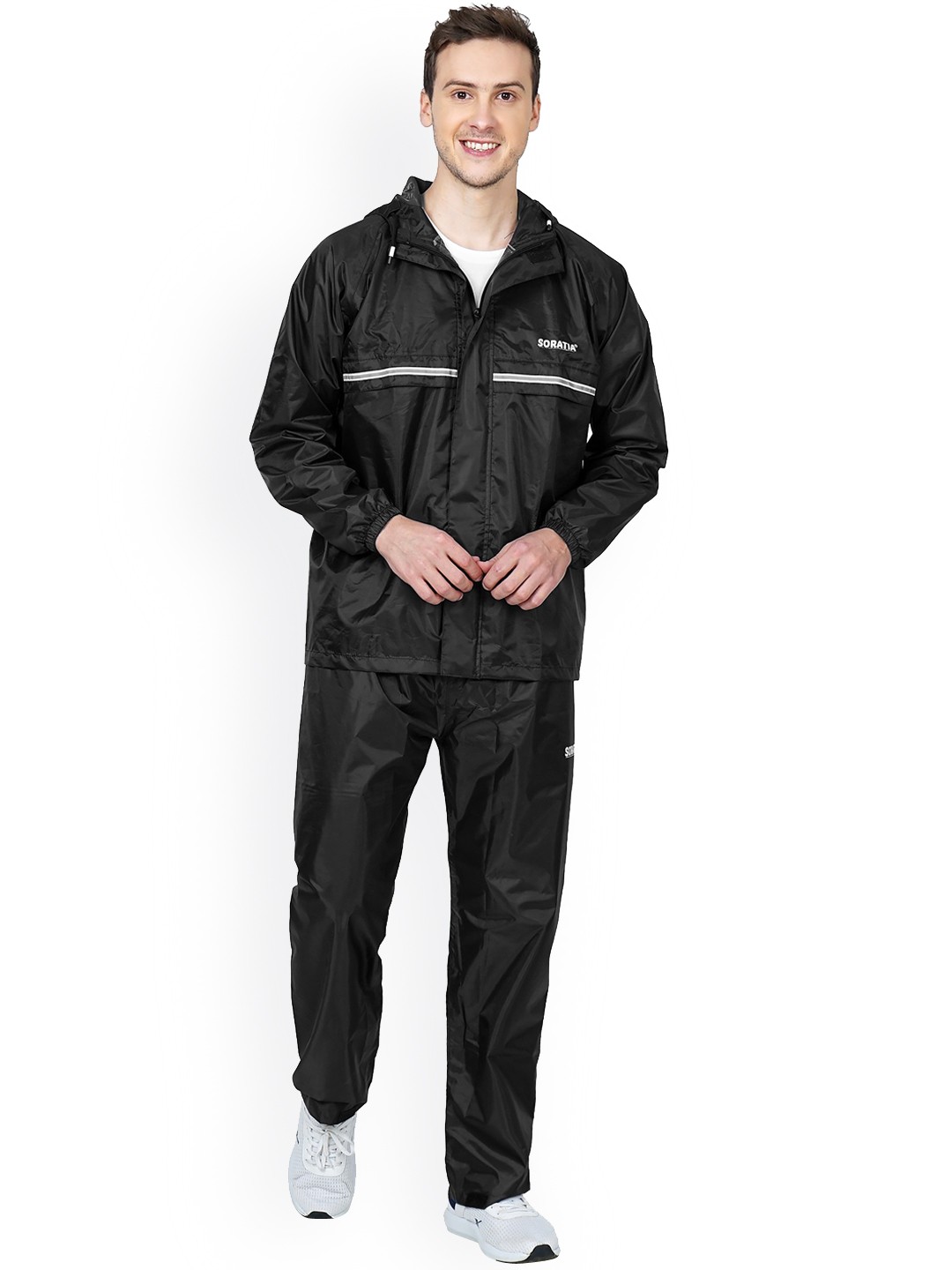 

SORATIA Men Black Solid Slim Fit Rain Suit