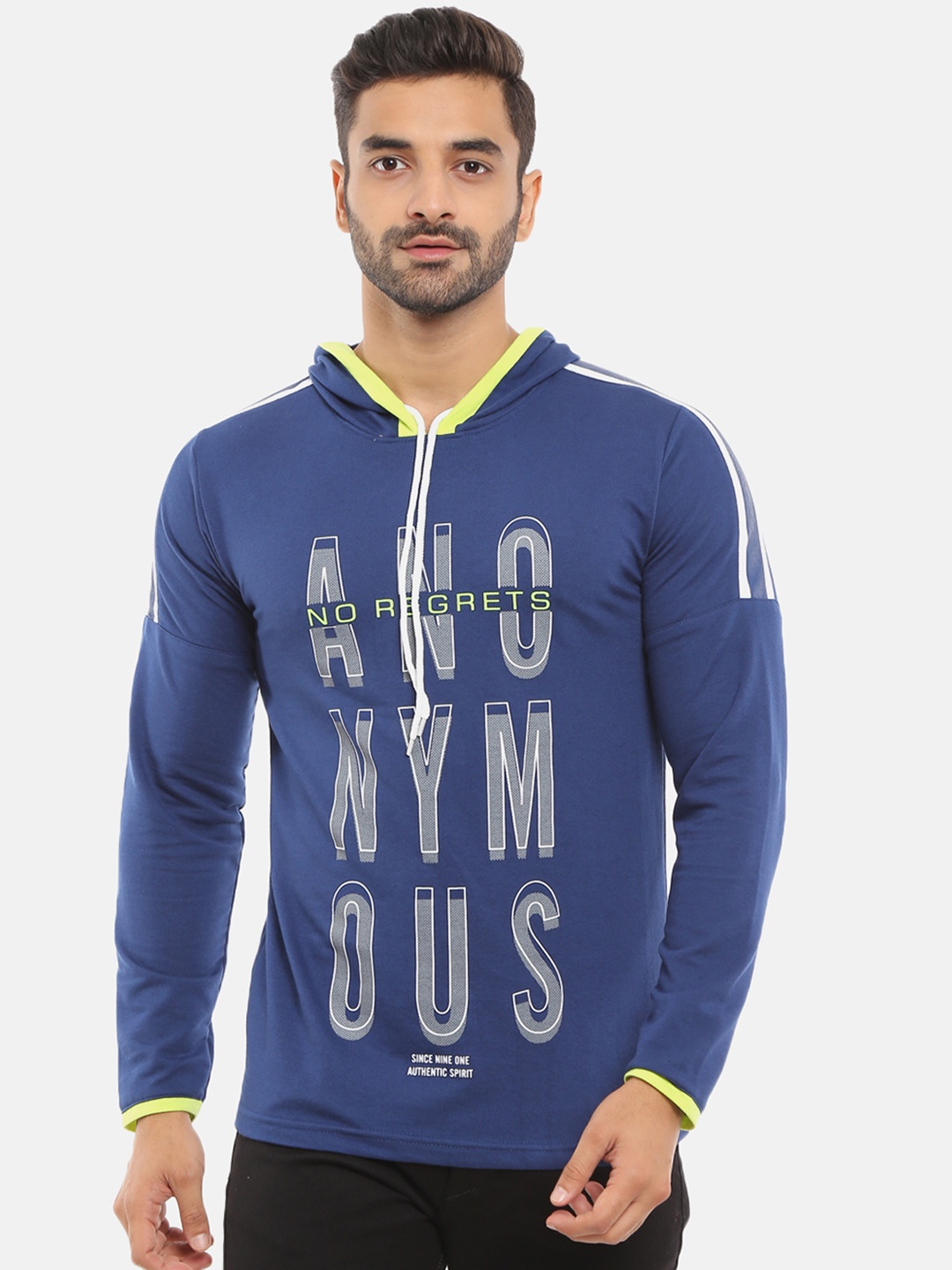 

V-Mart Men Blue Typography Printed Slim Fit T-shirt