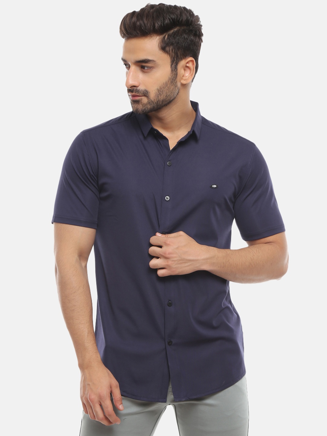 

V-Mart Men Navy Blue Casual Shirt