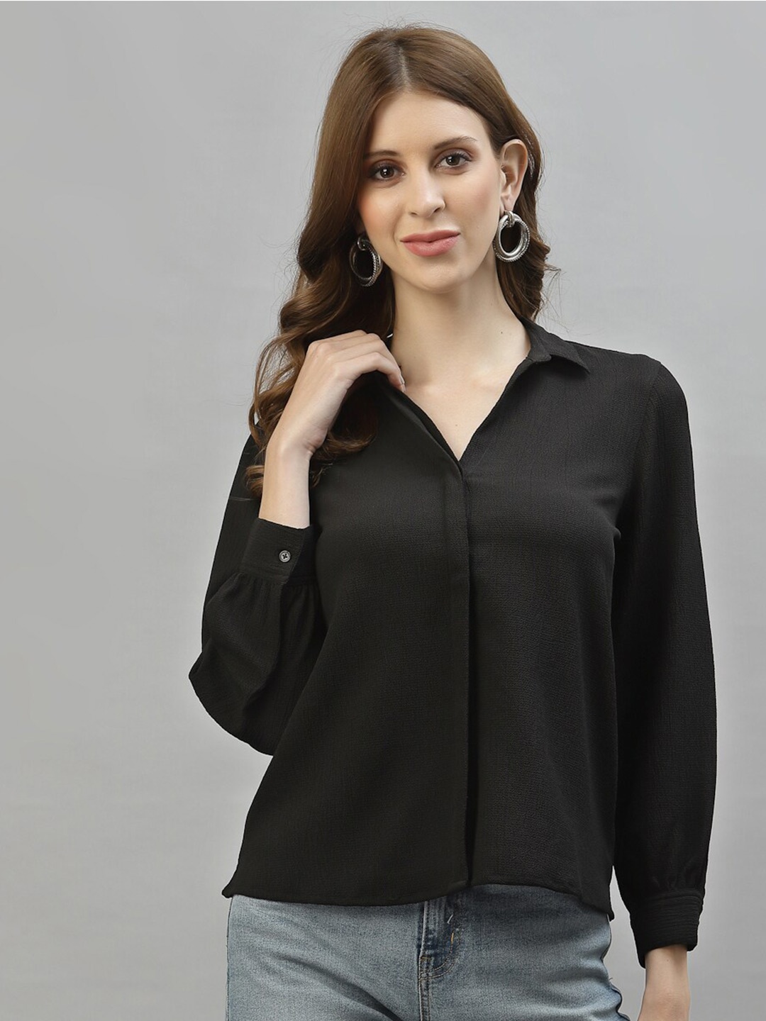 

HOUSE OF KKARMA Women Black Casual Shirt