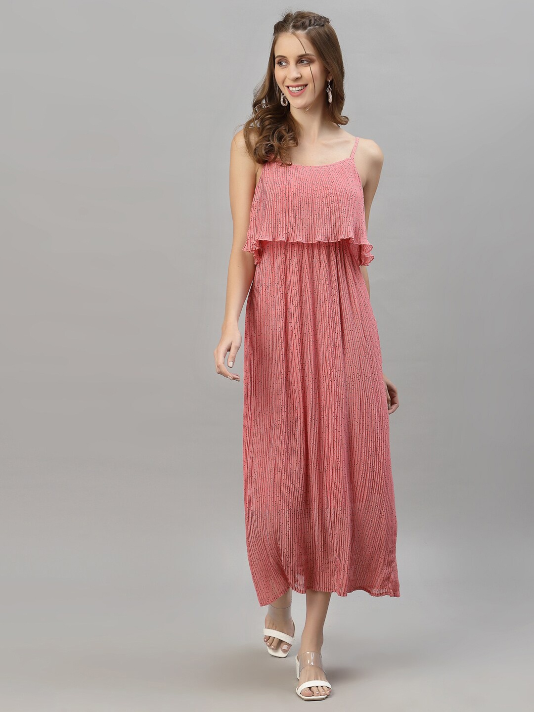 

HOUSE OF KKARMA Pink Blouson Maxi Dress