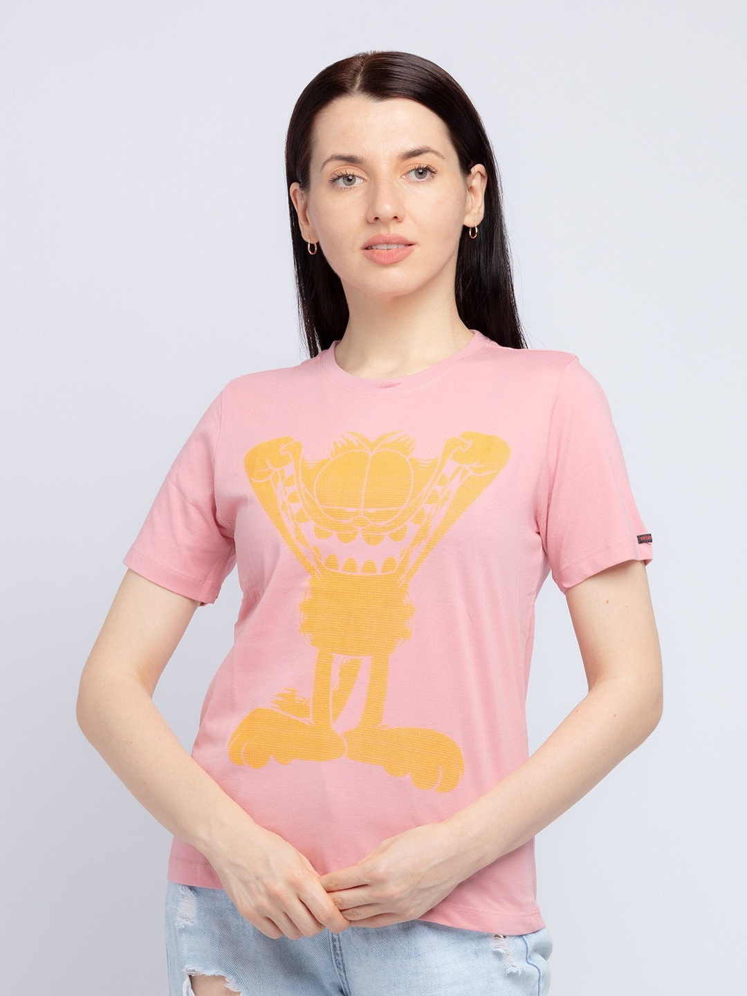 

Status Quo Women Coral Printed T-shirt, Pink