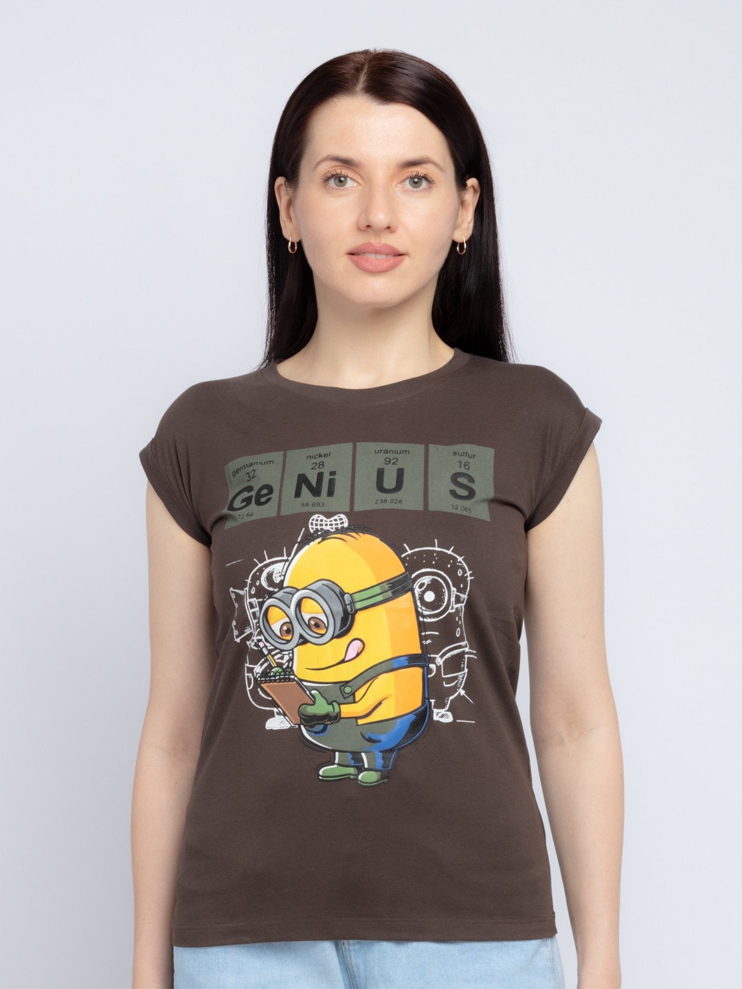 

Status Quo Women Green & Yellow Minions Printed T-shirt