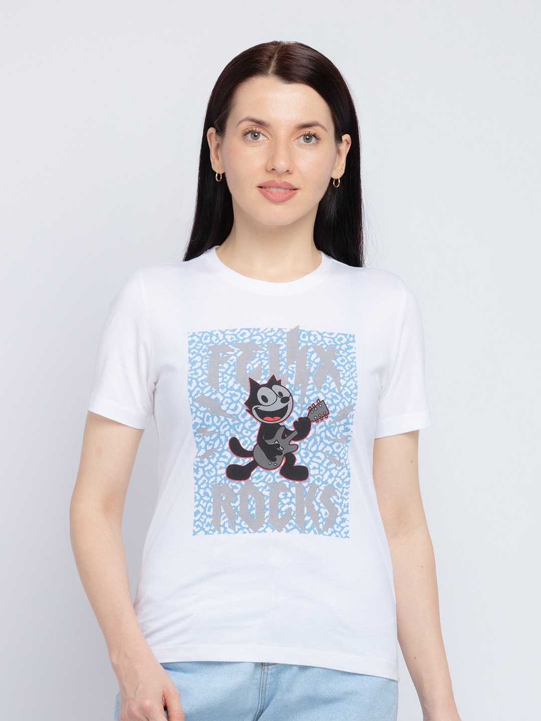

Status Quo Women White Printed T-shirt