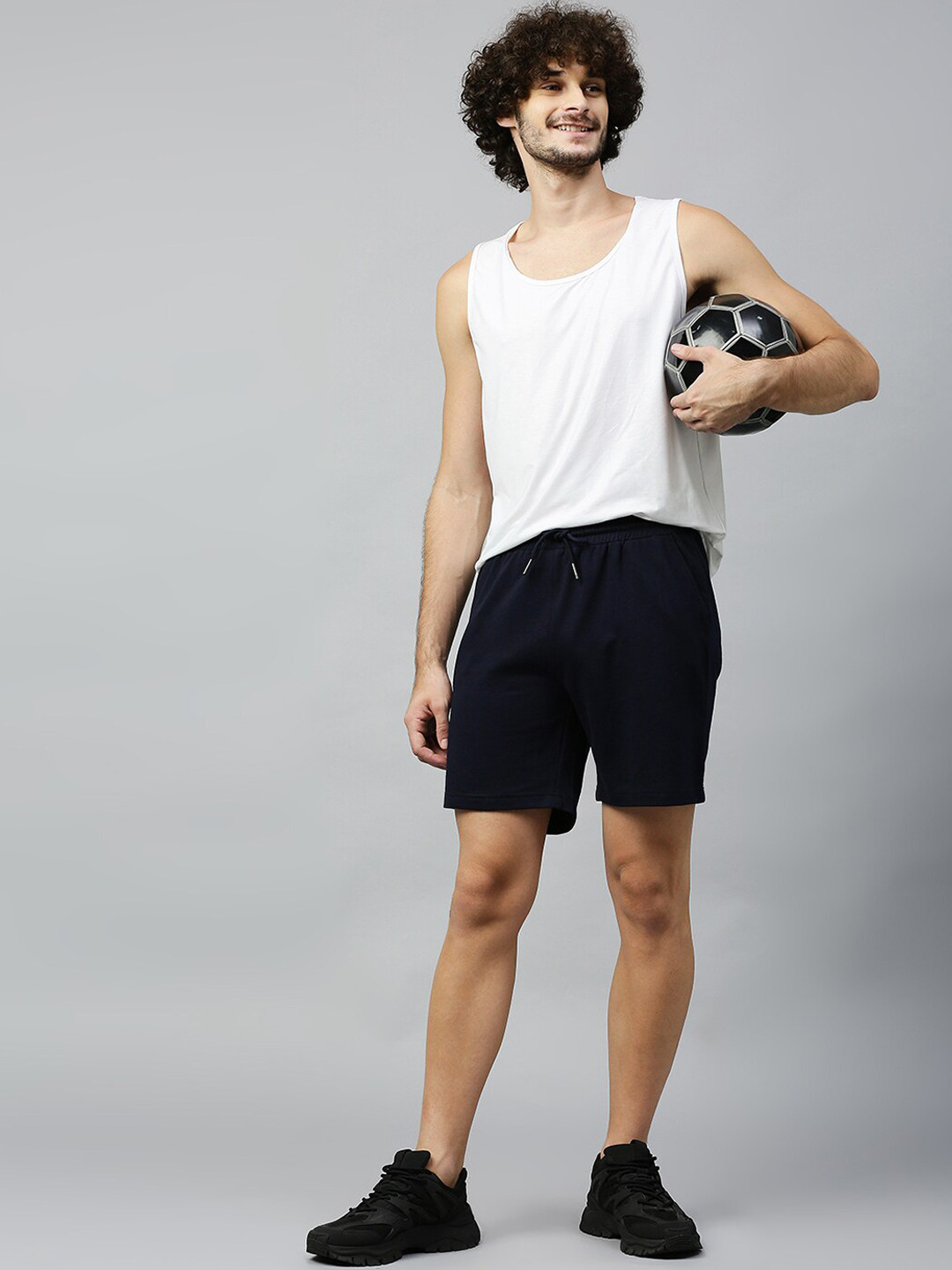 

Hubberholme Men Navy Blue Sports Shorts