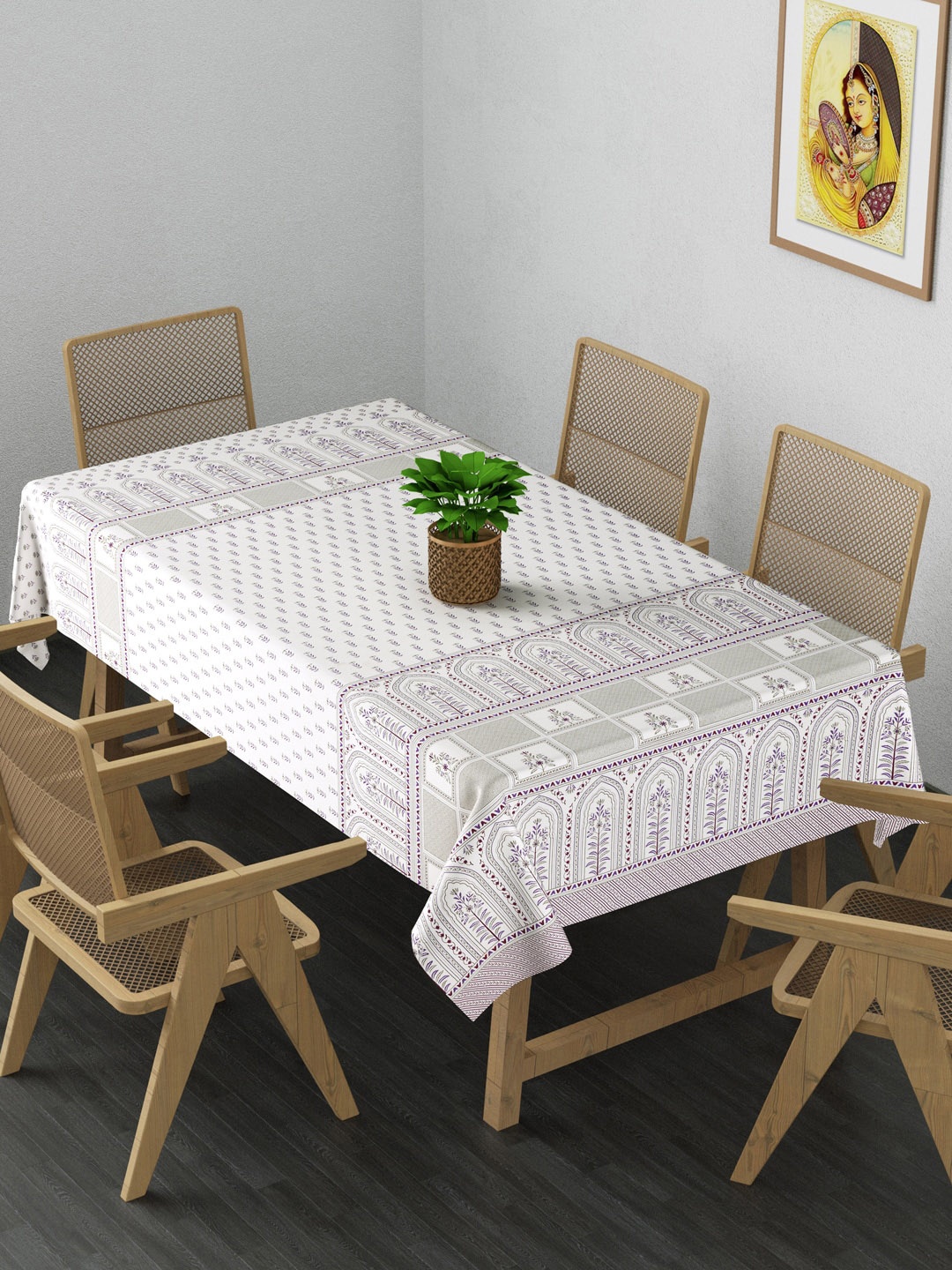 

Gulaab Jaipur Purple & White Printed Rectangular Table Covers
