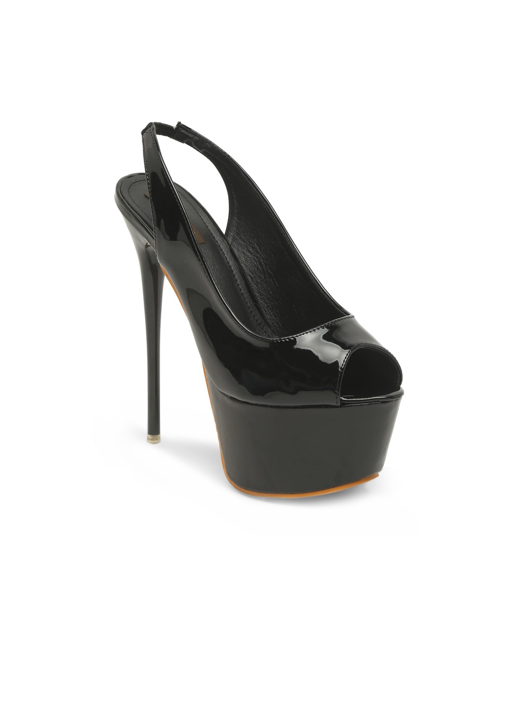 

Flat n Heels Black Solid Stiletto Peep Toes