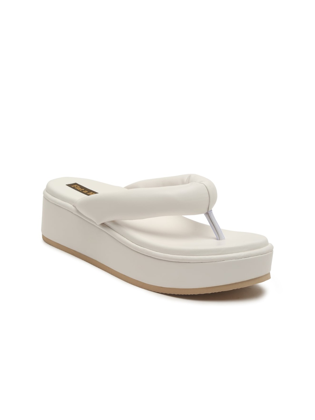 

Flat n Heels Women White Flatform Sandals