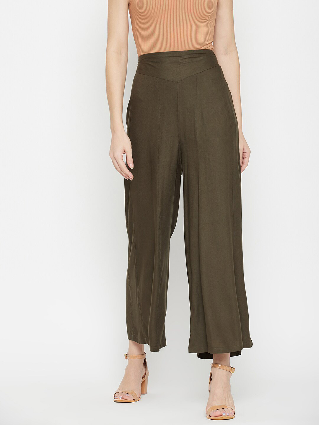 

Duke Women Green Flared Palazzos