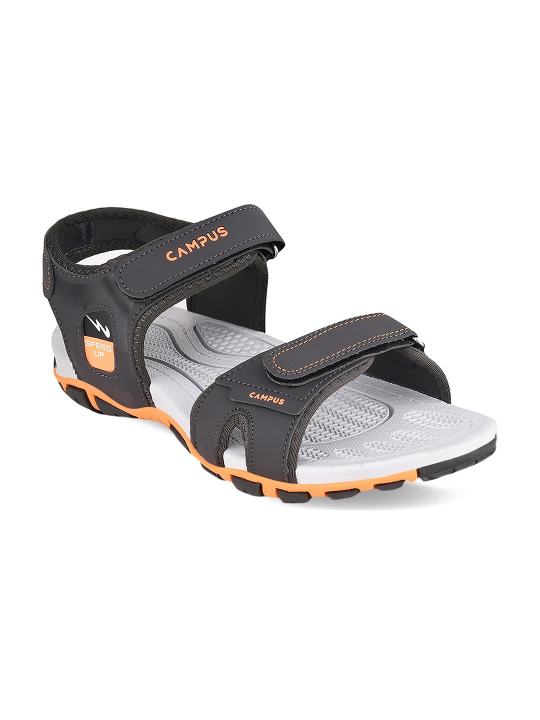 

Campus Men Grey Solid Sports Sandals