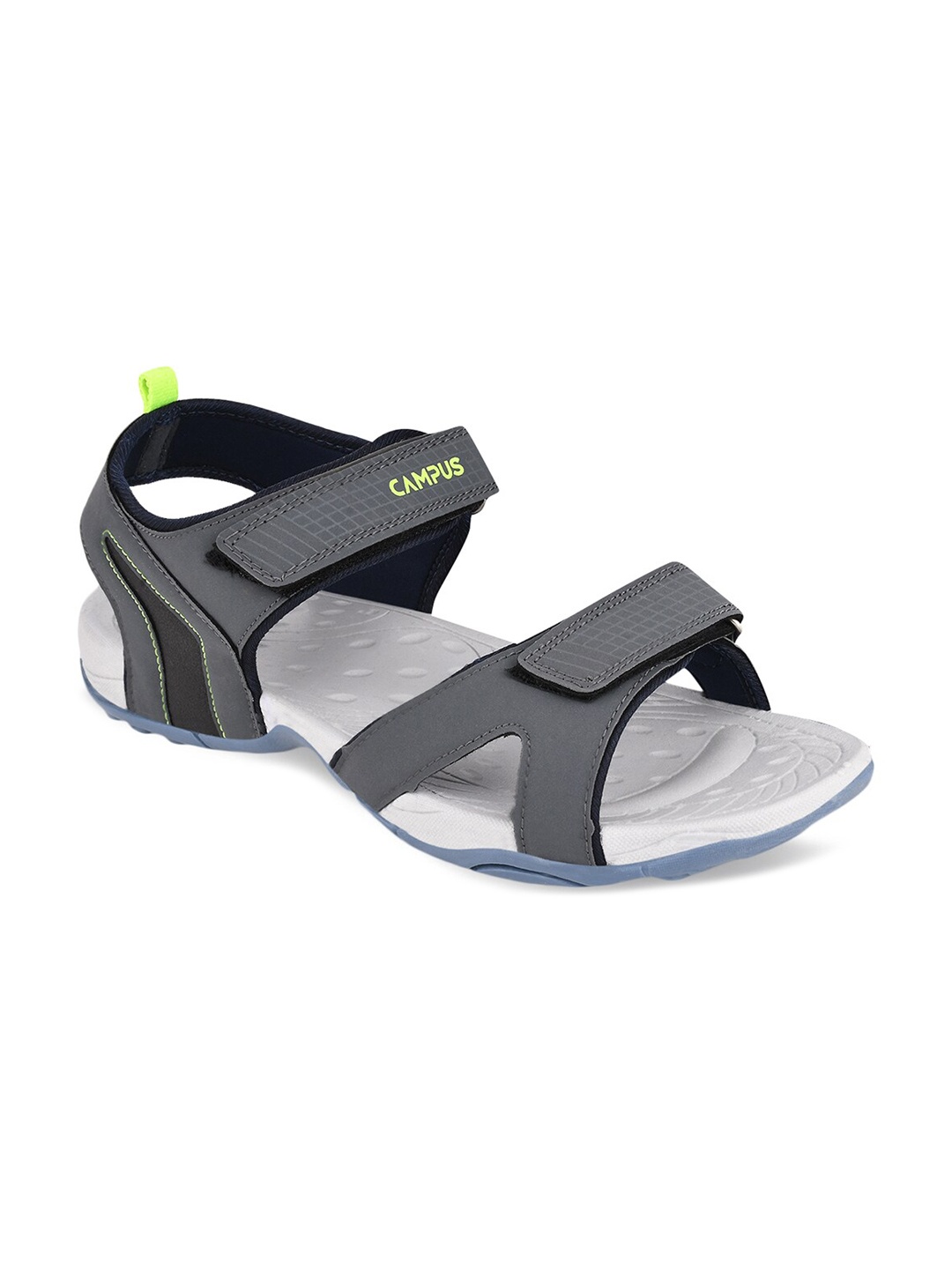 

Campus Men Grey & White Solid Sports Sandals