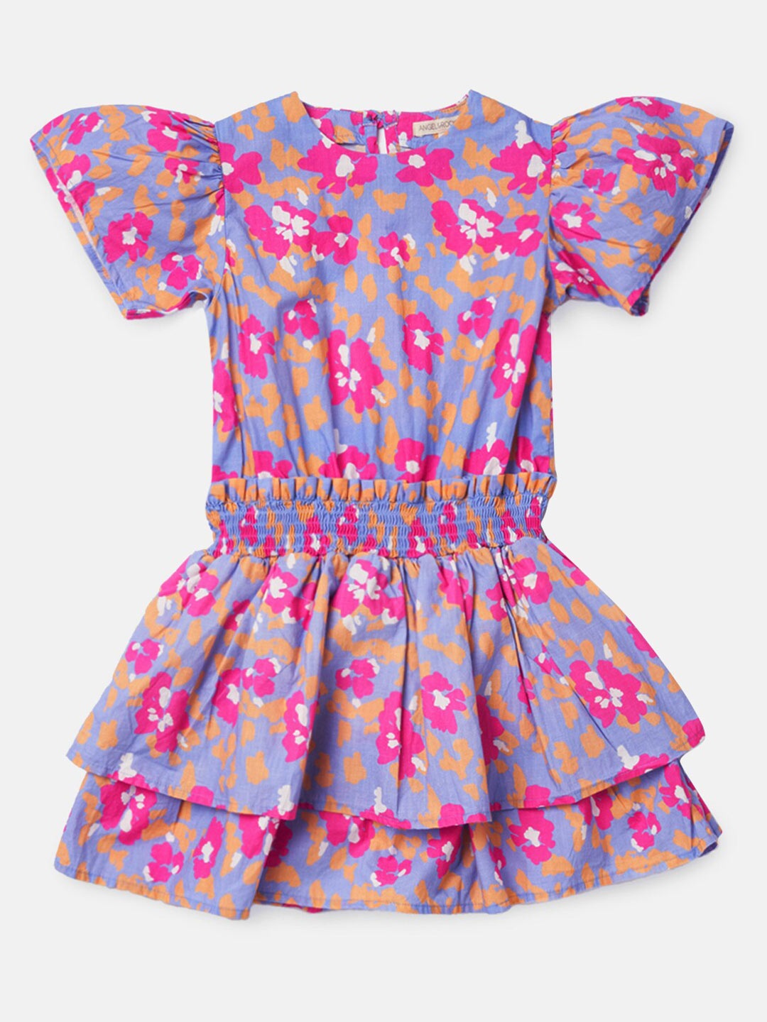 

Angel & Rocket Girls Pink & Blue Floral Printed Dress