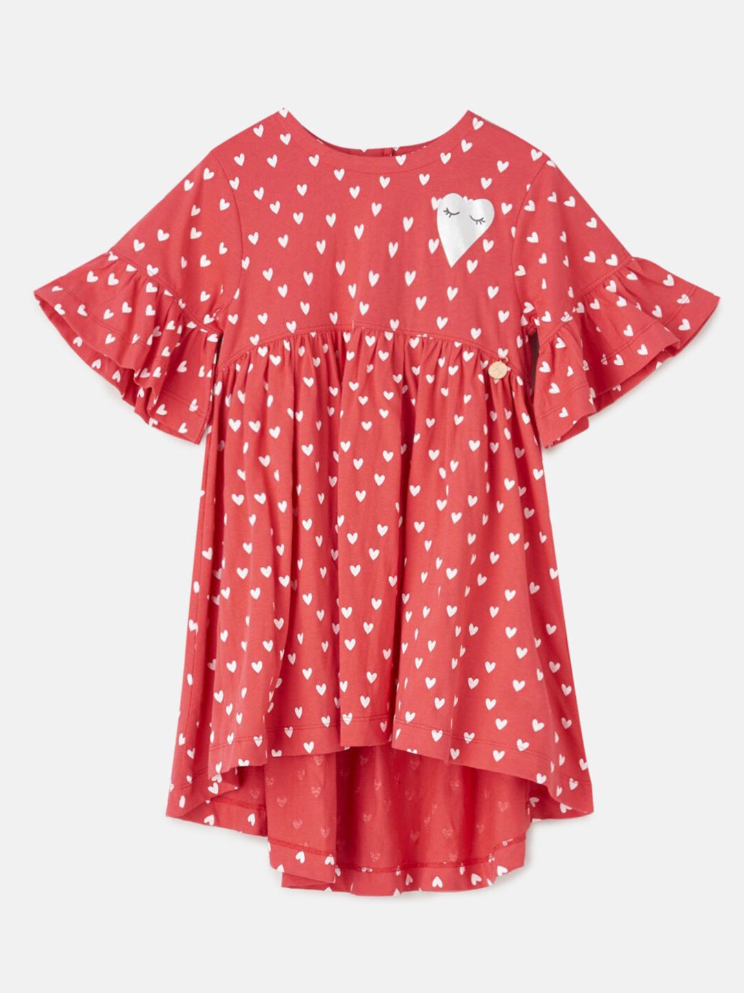 

Angel & Rocket Girls Red Printed Cotton Empire Dress