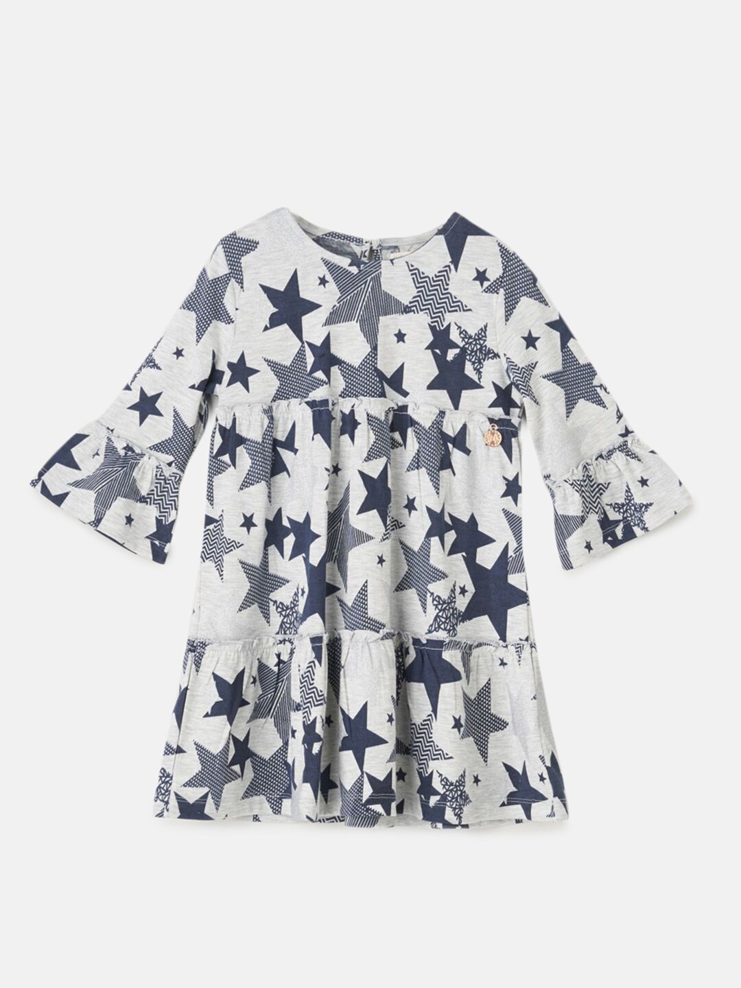 

Angel & Rocket Girls Grey Stars Printed A-Line Dress