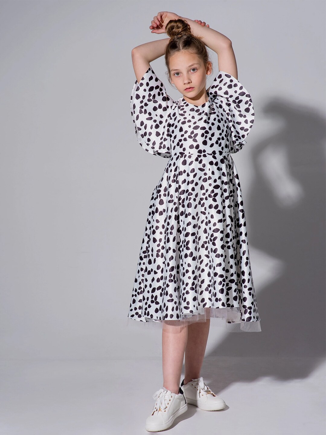 

Angel & Rocket Girls White & Black Floral Midi Dress