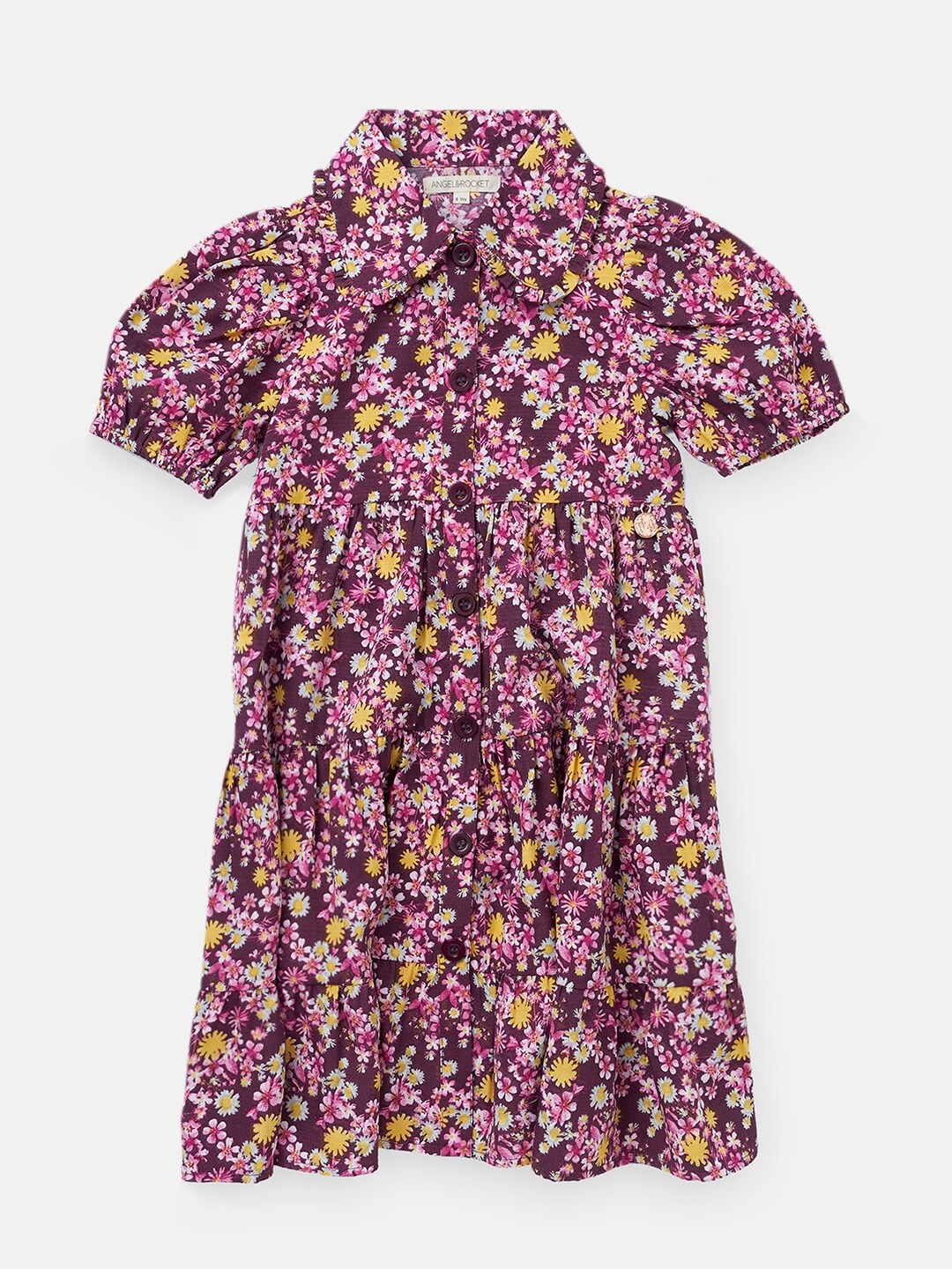 

Angel & Rocket Multicoloured Floral A-Line Dress, Multi