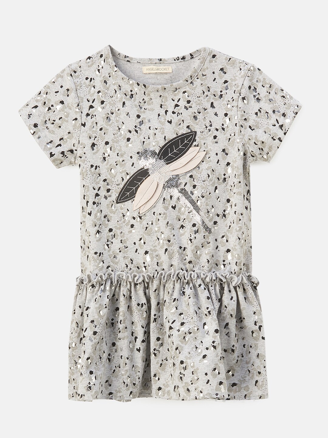 

Angel & Rocket Girls Grey Printed Drop-Waist Dress