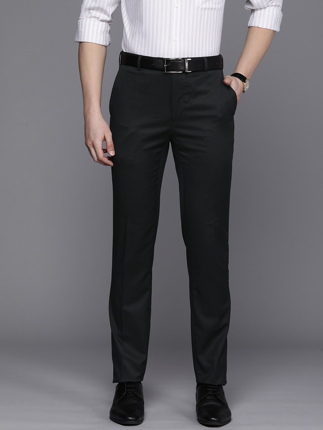 

Raymond Men Navy Blue Slim Fit Trousers