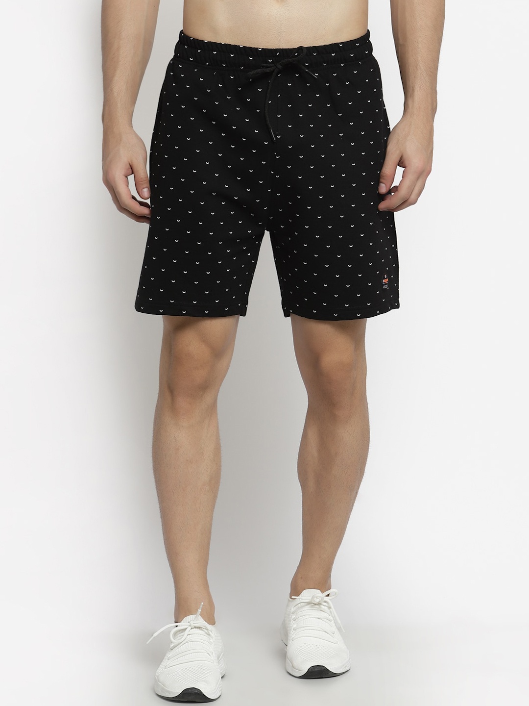 Club York Men Black Printed Cotton Shorts