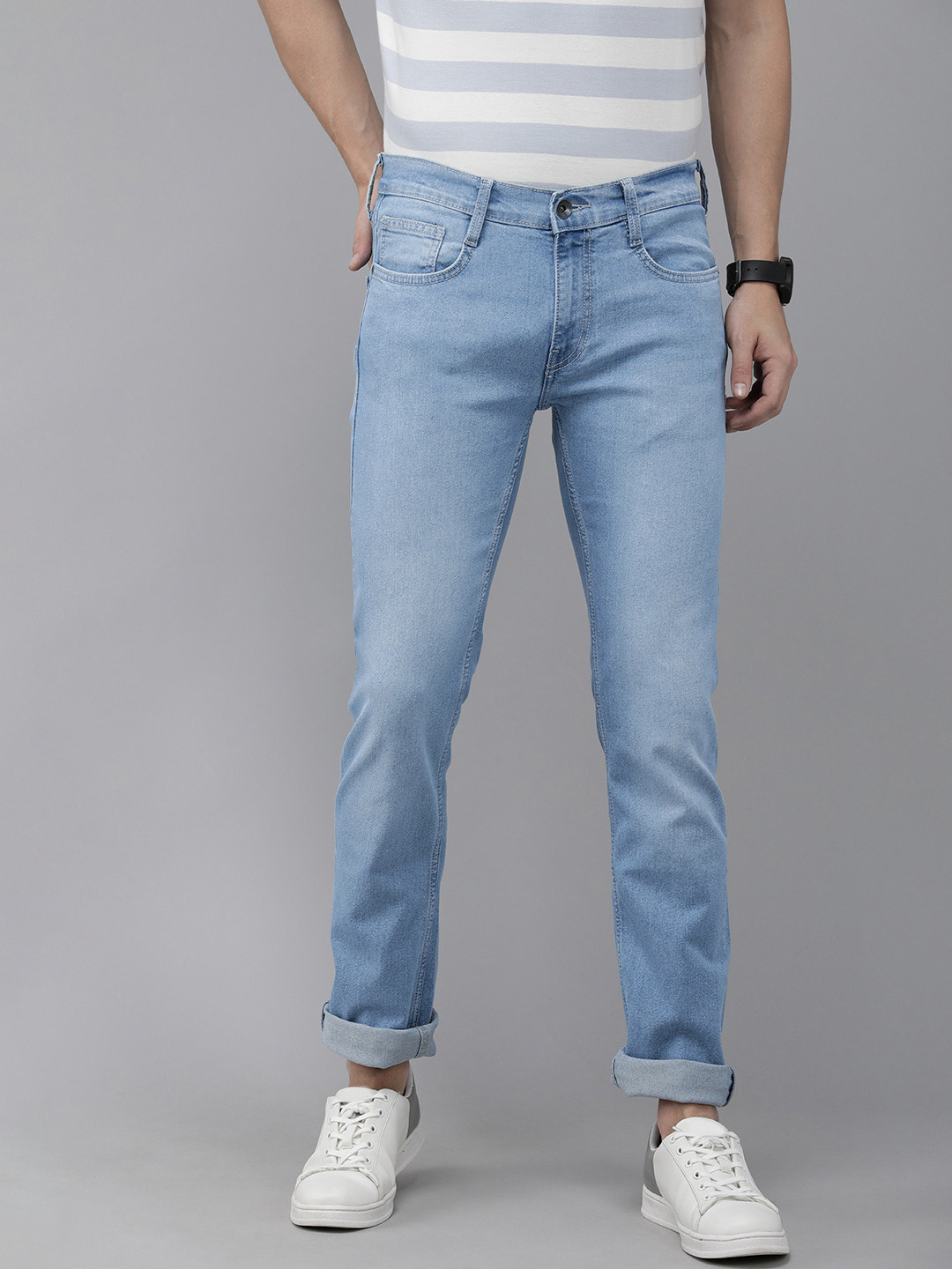

Pepe Jeans Men Blue Vapour Slim Fit Mid Rise Light Fade Jeans