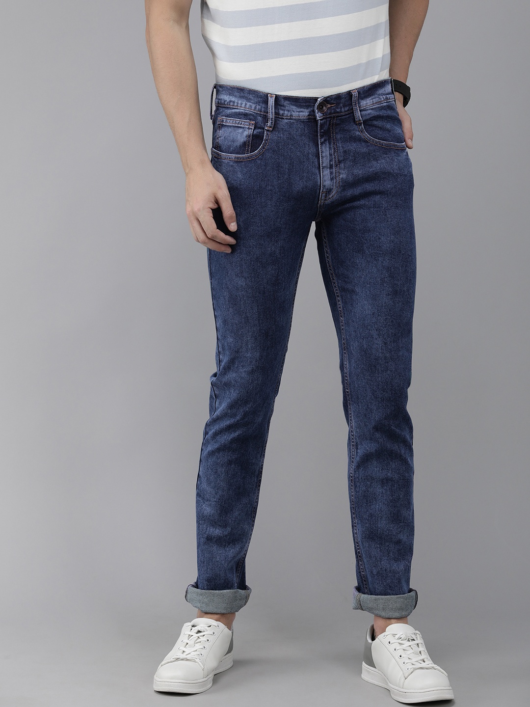 

Pepe Jeans Men Blue Vapour Slim Fit Light Fade Stretchable Jeans