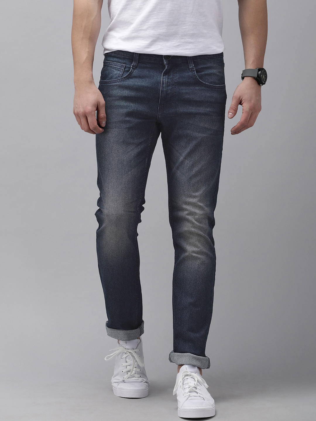 

Pepe Jeans Men Blue Vapour Slim Fit Heavy Fade Stretchable Jeans