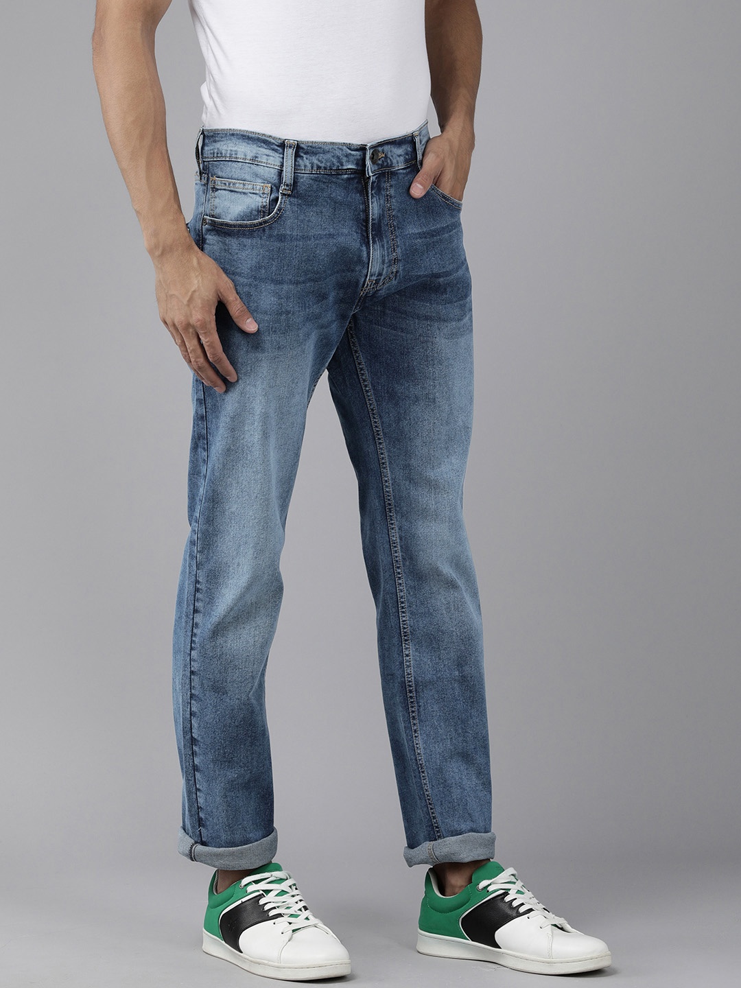 

Pepe Jeans Men Blue Holborne Regular Fit Heavy Fade Stretchable Jeans