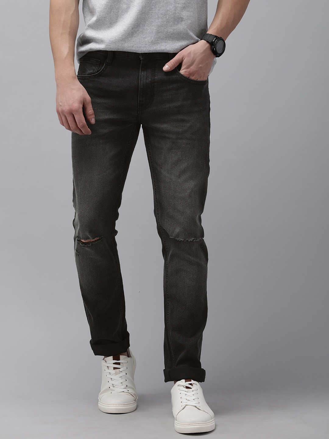 

Pepe Jeans Men Black Vapour Slim Fit Light Fade Stretchable Jeans